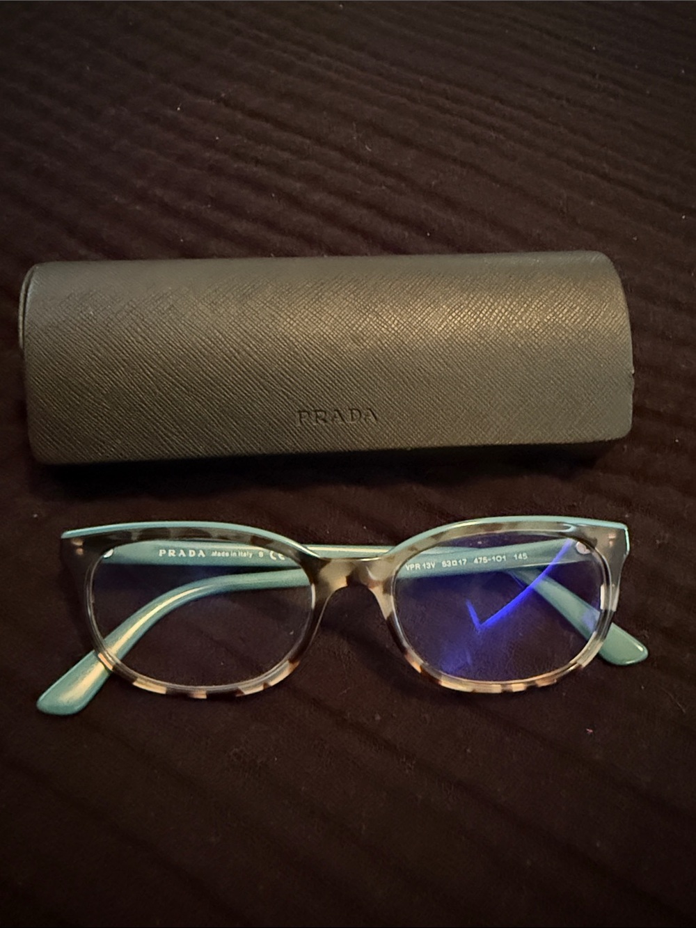 Prada Women's Blue and Tortoiseshell Acetate Optical Glasses